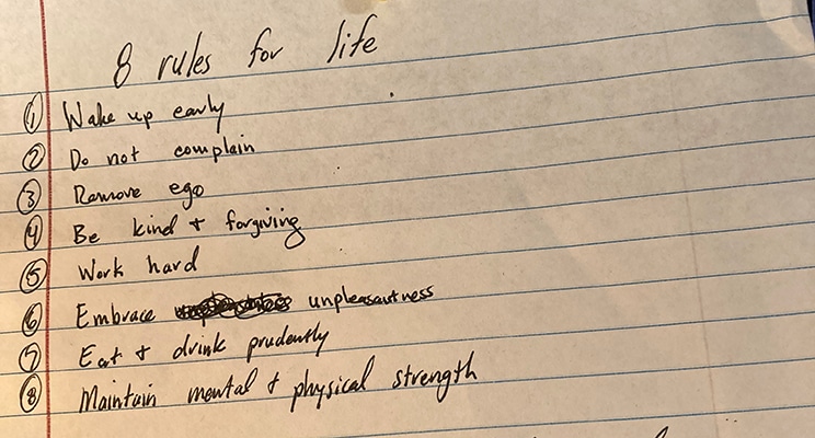 Handwritten 8 Rules for Life