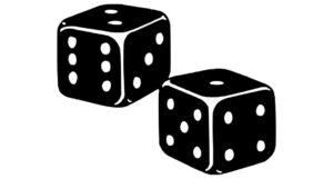 Illustration of dice to support an article about gambling vs. investing.