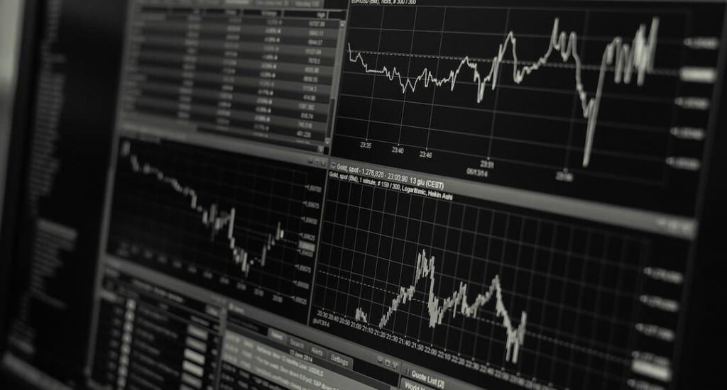 Stock market charts to illustrate timing the market.